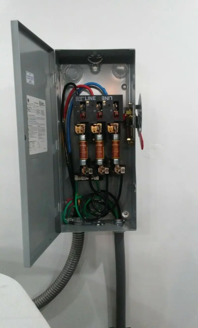 Three-phase disconnect switch installed for Electrical Wiring & Rewiring in Brewer